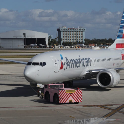 American Airline Boeing 737 Max jet