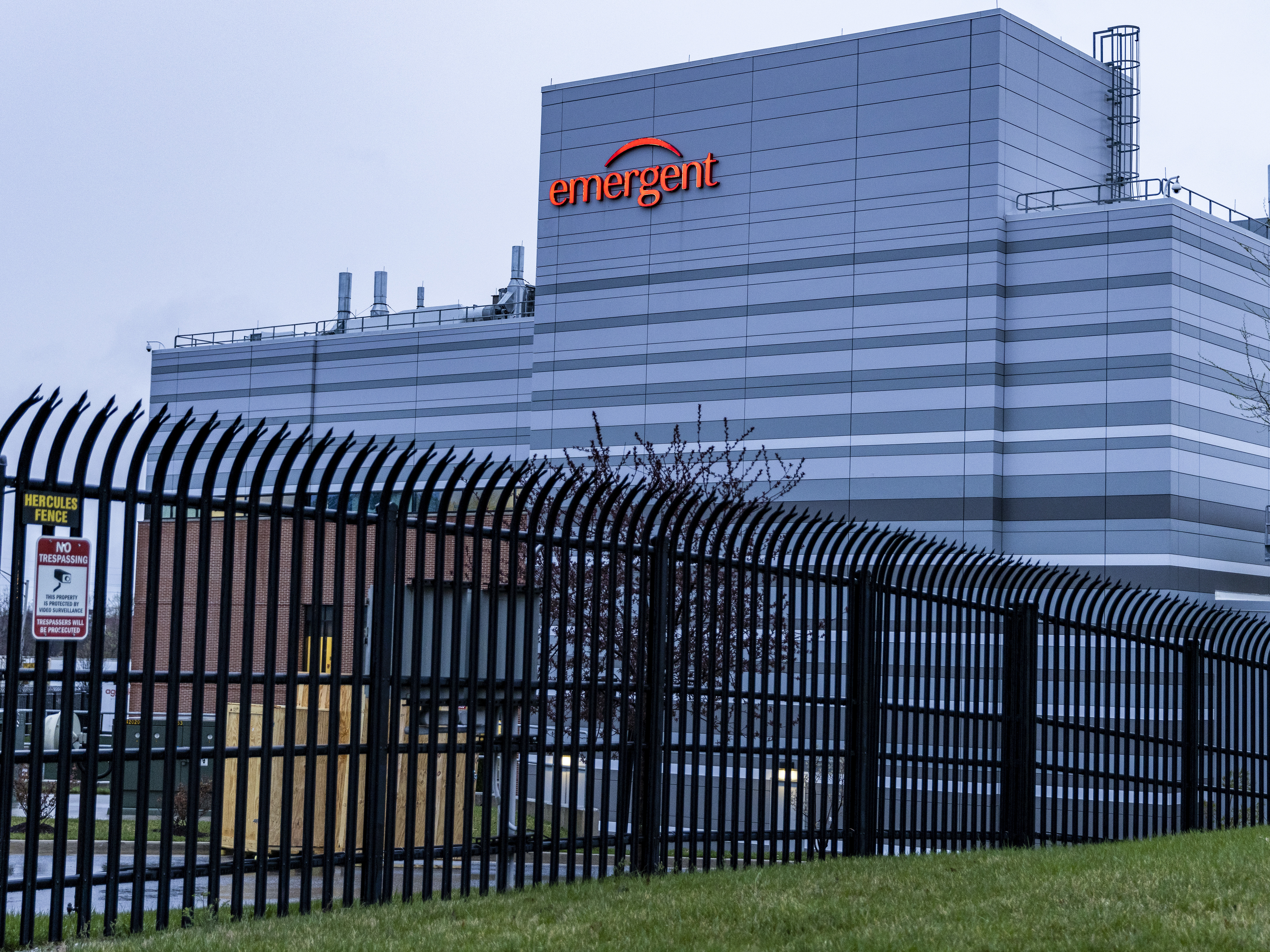 An Emergent BioSolutions facility in Baltimore on Thursday. CREDIT: Tasos Katopodis/Getty Images