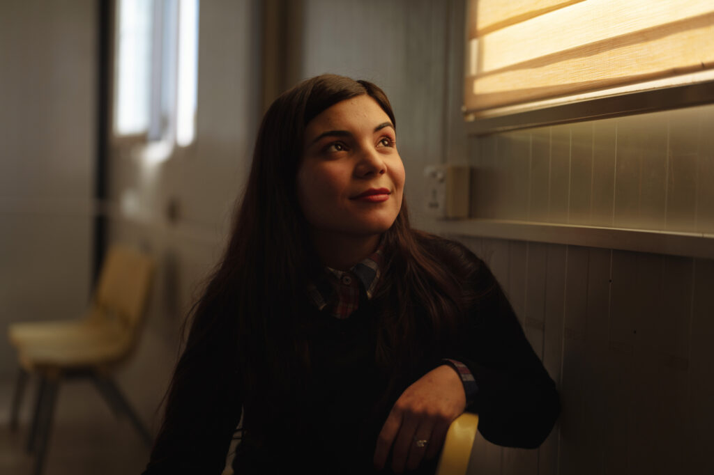 Rana Sulaiman Halo, 22, founded and leads the Ashti choir with support from the AMAR Foundation, a British charity. She has lived in the camp since 2014. CREDIT: Emily Garthwaite/INSTITUTE for NPR