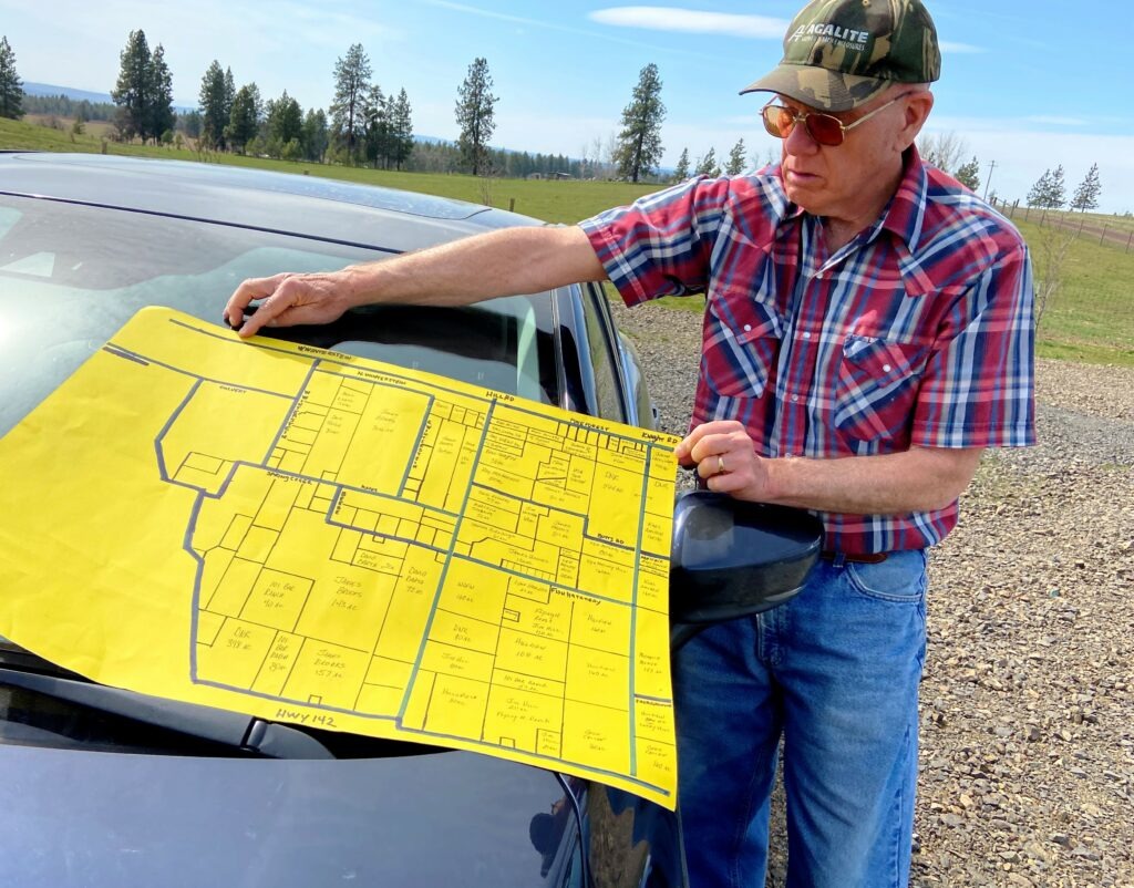 Greg Wagner founded C.E.A.S.E – Citizens Educated About Solar Energy – in October 2020. He’s spent recent months combing public documents in his fight against the large-scale solar farms that could be built near his property. Klickitat County has now enacted a moratorium on solar development in that area for up to six months – in large part because of concerns raised by C.E.A.S.E. CREDIT: Courtney Flatt/NWPB