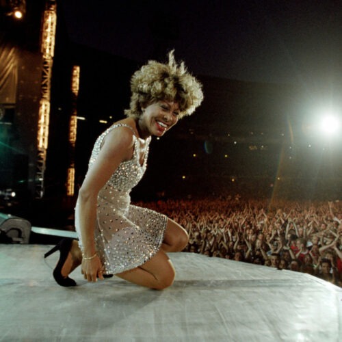 Tina Turner on stage during her concert at Wembley Stadium in London, England, as part of her Wildest Dreams World Tour, 20th July 1996. Commencing in the spring of 1996 The Wildest Dreams Tour would last for 16 months, and included more than 250 concert dates in Europe, North America and Australasia. (Photo by Duncan Raban/Popperfoto via Getty Images)