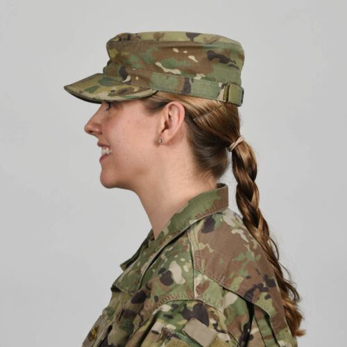 Another newly approved ponytail, as shown in an Army photo. U.S. Army