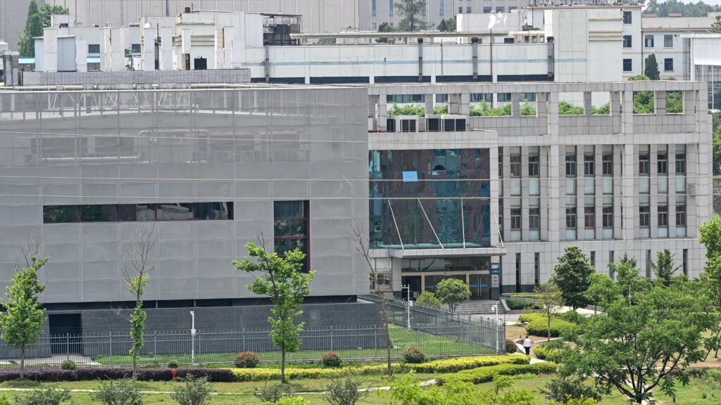 A laboratory building at the Wuhan Institute of Virology in Wuhan, China, is seen on May 13, 2020. CREDIT: Hector Retamal/AFP via Getty Images