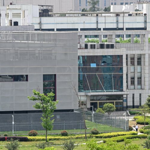 A laboratory building at the Wuhan Institute of Virology in Wuhan, China, is seen on May 13, 2020. CREDIT: Hector Retamal/AFP via Getty Images