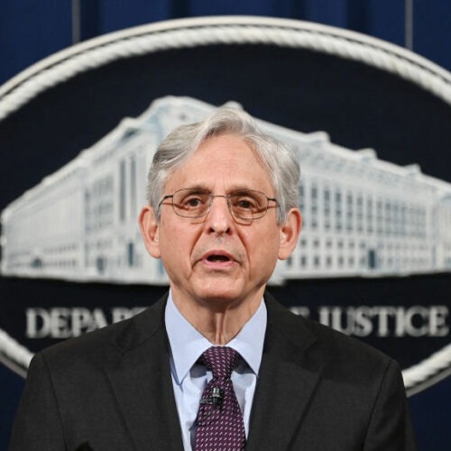 Attorney General Merrick Garland speaks last month