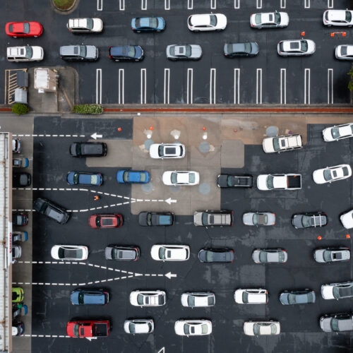 Drivers wait to refuel vehicles Wednesday at a Costco Wholesale Corp. gas station in Dunwoody, Ga. Officials are urging people not to panic-buy as motorists in Southeastern states put a run on gas stations. Elijah Nouvelage/Bloomberg via Getty Images