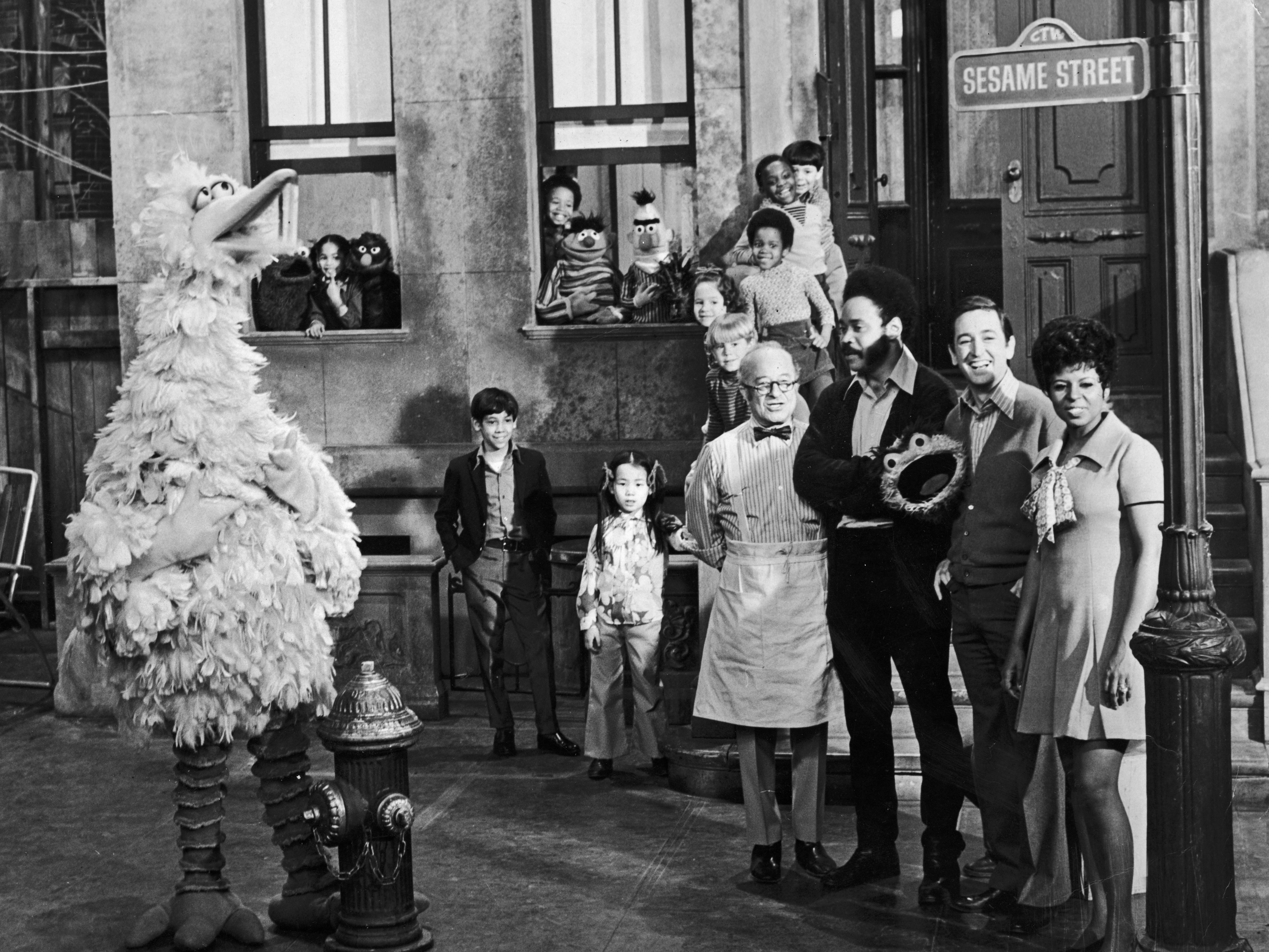 Cast members of the television show, Sesame Street on the set in 1969, the year the show debuted. Hulton Archive/Getty Images