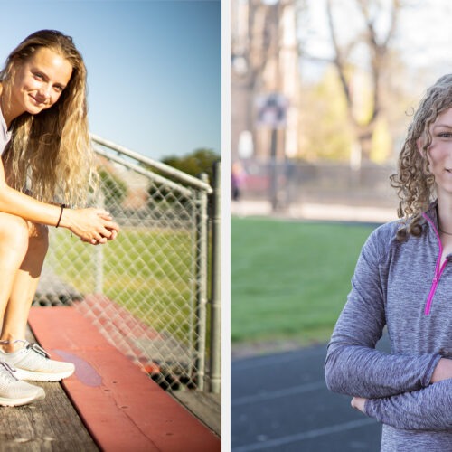 Madison Kenyon (left), who is cisgender, runs track and cross-country at Idaho State University. She supports Idaho's transgender sports ban. Lindsay Hecox (right) is transgender and hopes to make the women's track and cross-country teams at Boise State University. Alliance Defending Freedom; Joshua Roper/American Civil Liberties Union