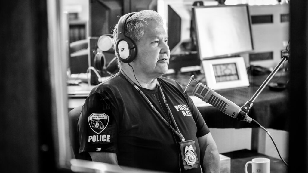 Police Chief Harold Scott during a recording of 'Traverse Talks.'