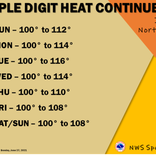 The Northwest is heading into the hottest days of its record-setting heat wave. CREDIT: National Weather Service