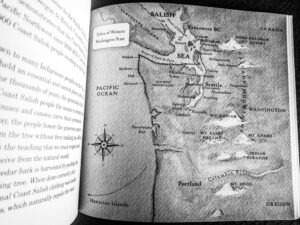 A photo of the Tribes of Western Washington state taken from the book, The Whale Child.