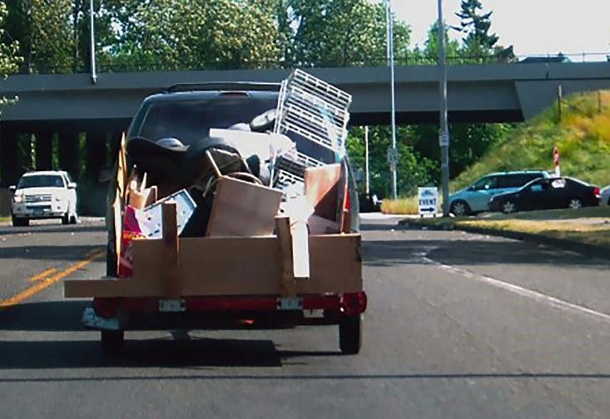 Debris and litter flying out of truck beds can cause up to 300 crashes per year in Washington and accounts for at least 40% of roadside litter, according to the State Patrol and Dept. of Ecology. Courtesy of WA Dept. of Ecology via Twitter
