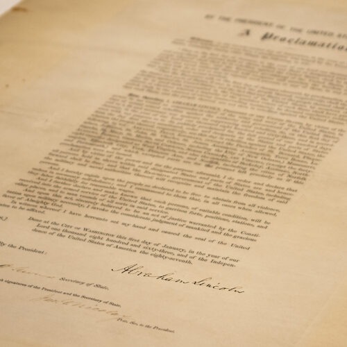 A copy of the Emancipation Proclamation