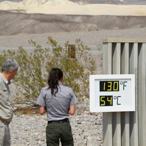 Thermometer reading 130 degrees F in Death Valley National Park