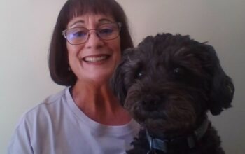 Sue Sheppard and dog Pepper