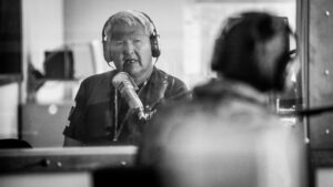 Nez Percé Tribal police chief Harold Scott talking with host Sueann Ramella.