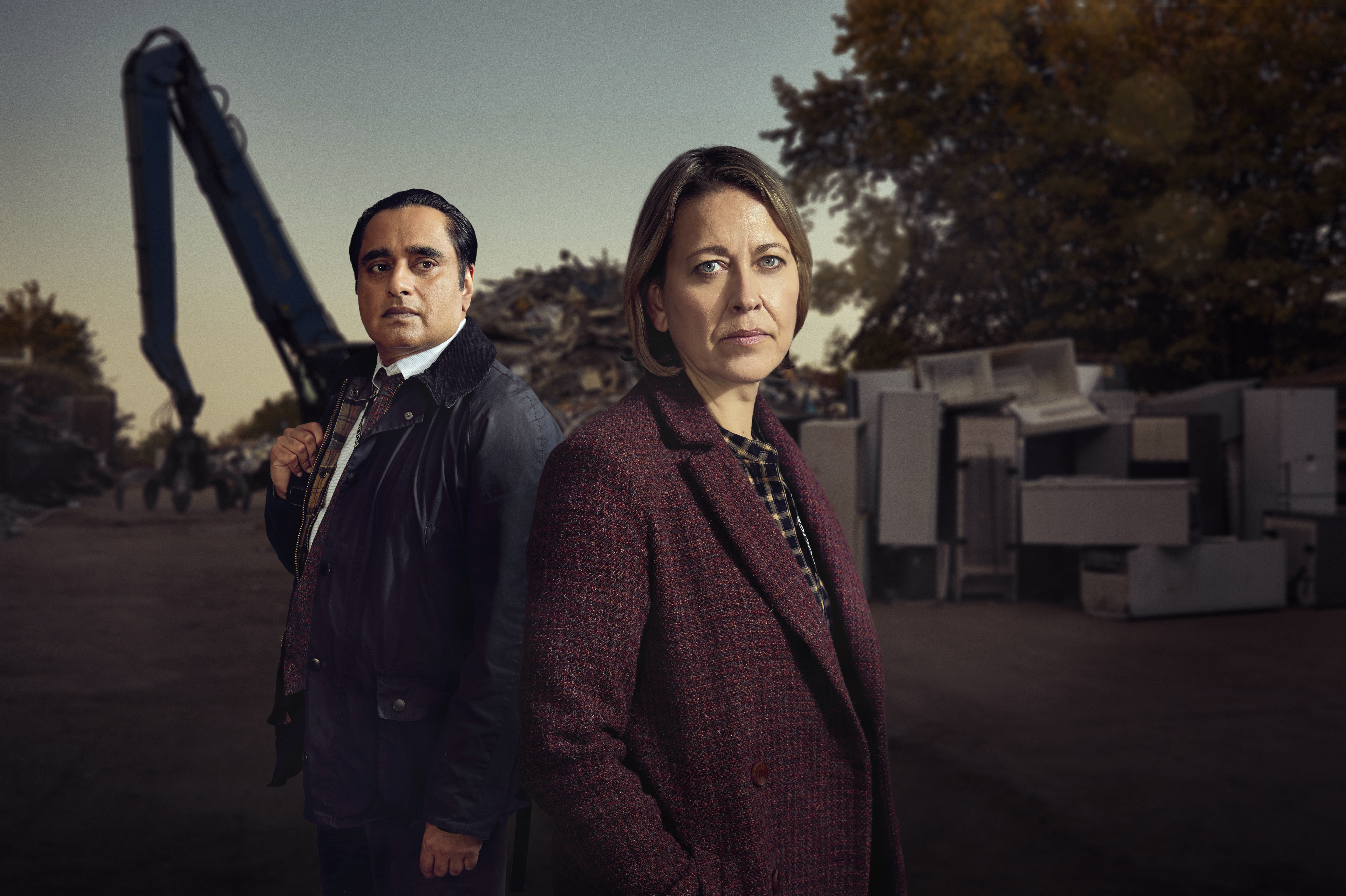 Sunny (Sanjeev Bhaskar) and Cassie (Nicola Walker) head up a police unit in charge of cold cases in the series Unforgotten. Mainstreet Pictures LTD