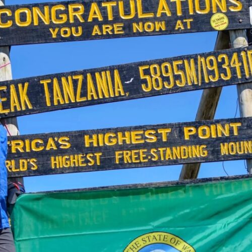 Washington Lt. Gov. Cyrus Habib climbed Mount Kilimanjaro in 2019 as part of a fundraiser for an outdoor leadership program for young people with physical and sensory disabilities.