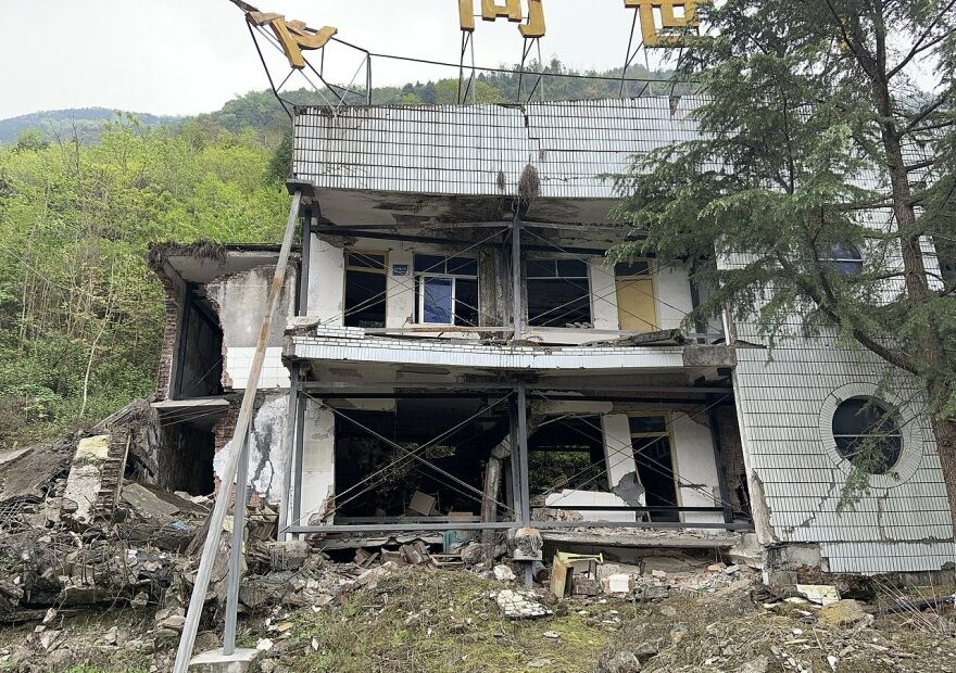 The Qushan Primary School ruins, where a total of 407 teachers and students were killed when a 7.9 magnitude earthquake hit China’s Sichuan province in 2008.