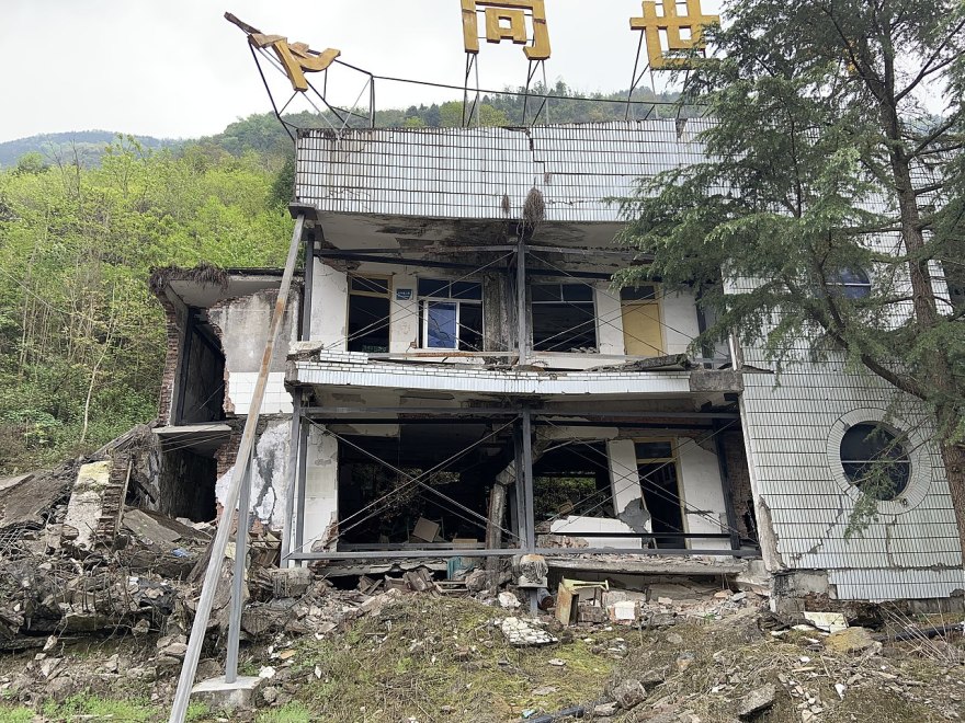 The Qushan Primary School ruins, where a total of 407 teachers and students were killed when a 7.9 magnitude earthquake hit China’s Sichuan province in 2008.