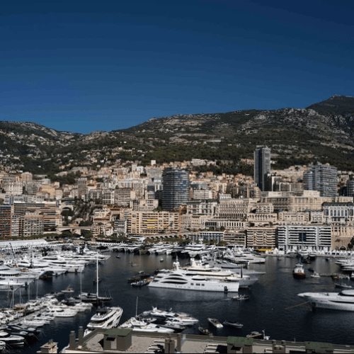 A journalist-led investigation found that a woman had acquired a waterfront property in Monaco after she reportedly had a child with Russian President Vladimir Putin. Here, yachts are seen moored at the Hercules Port in Monaco.