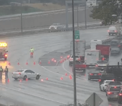 The Washington State Patrol and Department of Transportation closed I-5 near Tukwila and re-routed traffic off the freeway after a semi crash on Wednesday, October 20, 2021. Combined, the two agencies lost more than 550 workers as a result of Gov. Jay Inslee's COVID-19 vaccine mandate.