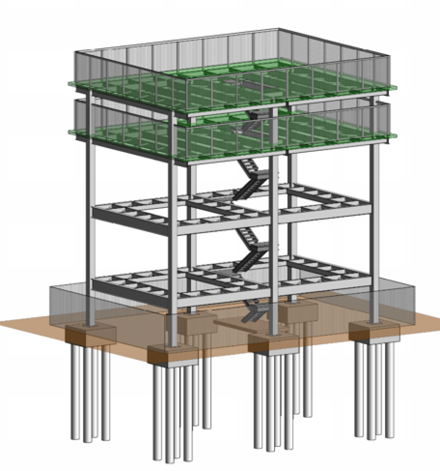 Design rendering of the tsunami evacuation tower now under construction in Tokeland, Washington.