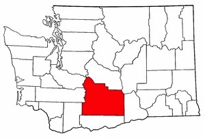 Map of Washington state showing Yakima County