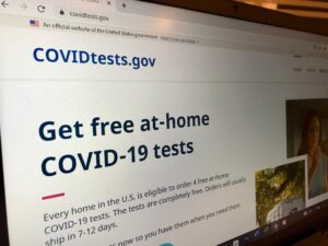 Free at-home Covid tests can be ordered through www.covidtests.gov, the website recently launched by the Federal Government.
