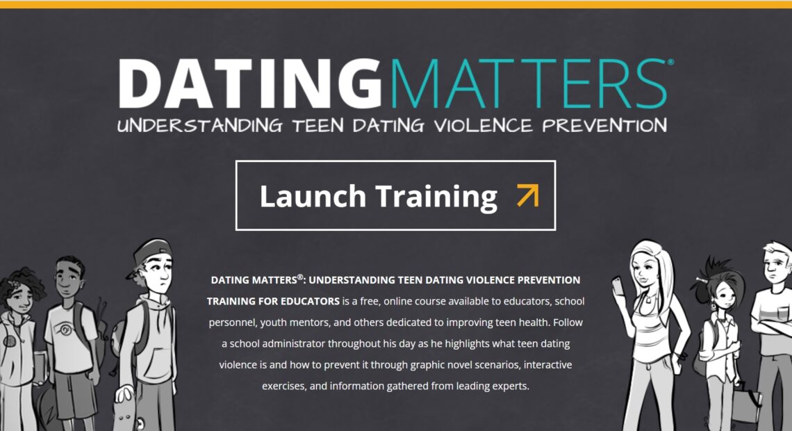 Dating Matters is the US Centers for Disease Control and Prevention program that provide training on Teen Dating Violence Prevention. The resource is available for educators and other professionals working with youth. CREDIT: Screenshot taken from the CDC Veto Violence website