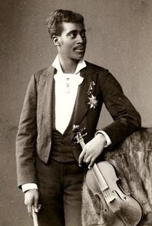 Claudio José Brindis de Salas y Garrido with violin