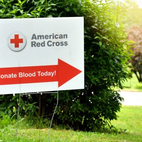American Red Cross blood drive sign