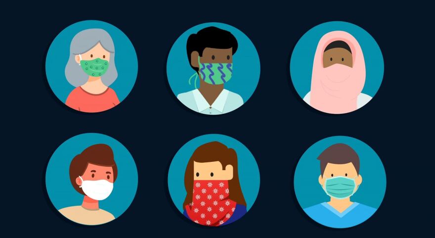 A graphic from the state of Washington depicts different forms of face coverings. A Pierce County fish processing plant has been fined for not complying with the state's workplace mask mandate, resulting in the death of an employee from COVID last year.