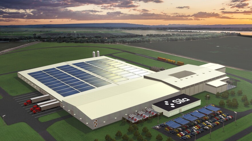Rendering by Sila Nanotechnologies of what its battery materials plant in Moses Lake could look like.