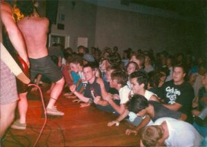 Punk rock show and mosh pit