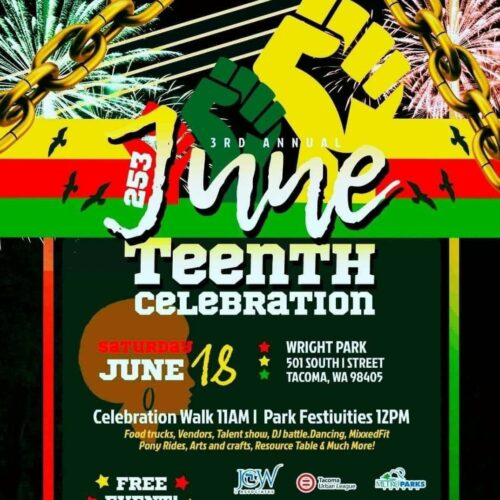 A poster for this year's Juneteenth 253 Celebration in Tacoma's Wright Park, courtesy of Candace Wesley.