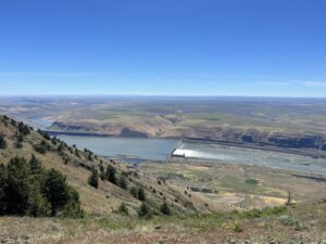 A view from the edge of the cliff where the Goldendale Energy Storage Project could be built. An underground tunnel would carry water from a upper reservoir to a reservoir down below.