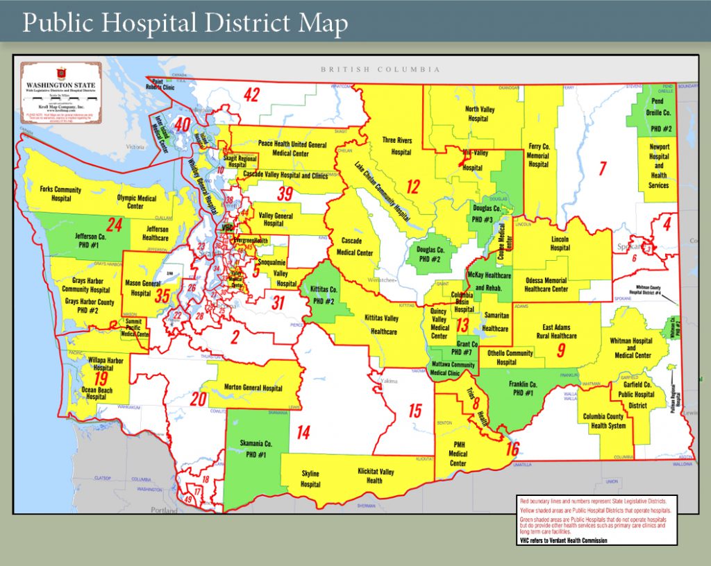 Map of Hospital Districts in Washington