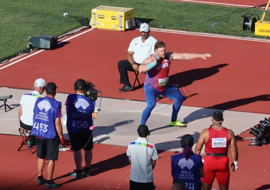 Oregon native Ryan Crouser won the gold medal in shot put at the 2022 World Track and Field Championships in Eugene.