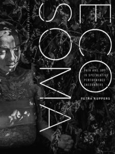 Black and white version of the cover of Petra's new book, Eco Soma: Pain and Joy in Speculative Performance Encounters