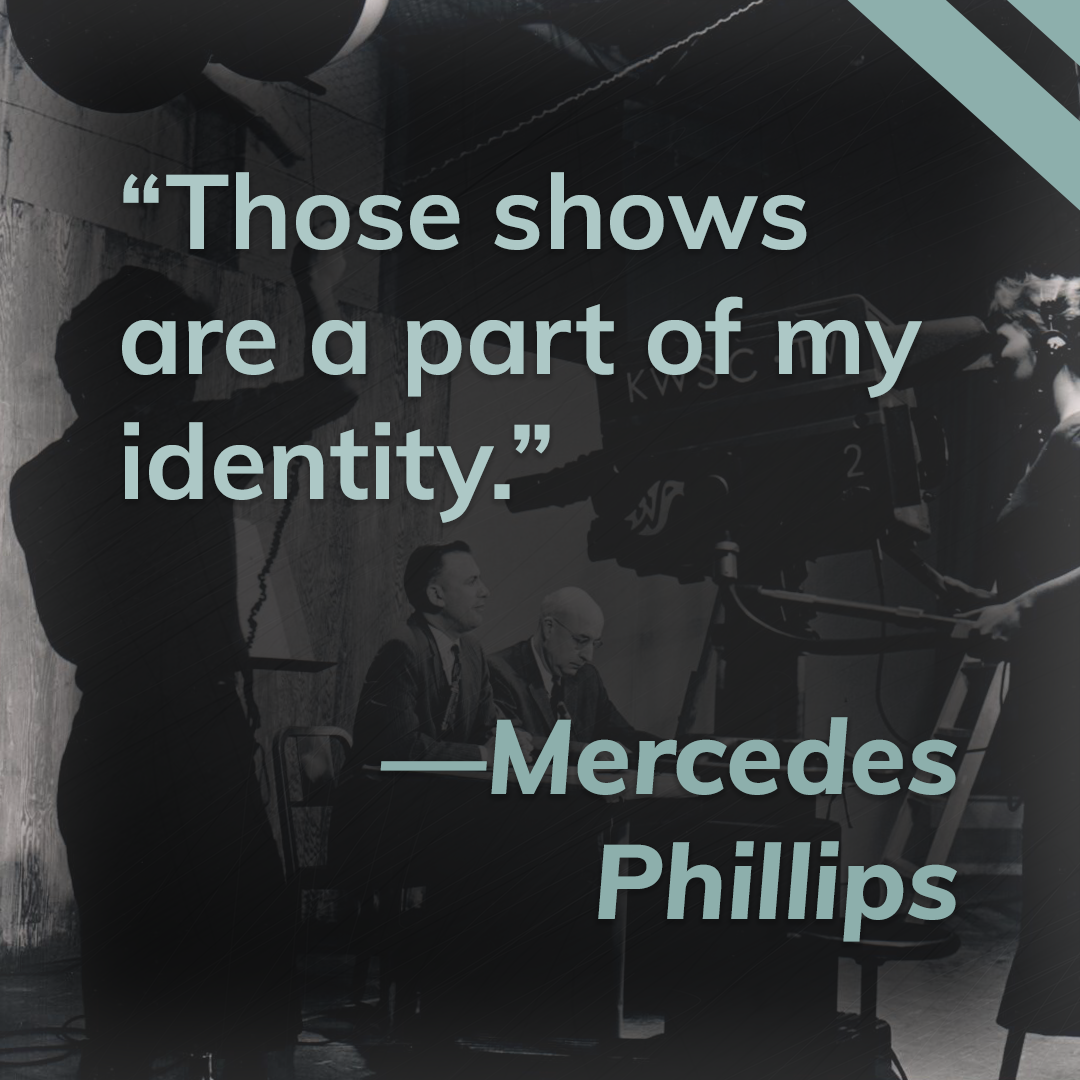 This title cards contains a quote from a viewer, Mercedes Phillips. It reads, "Those shows are a part of my identity."