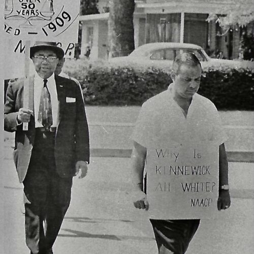 NAACP demostration in Kennewick during segregation times.