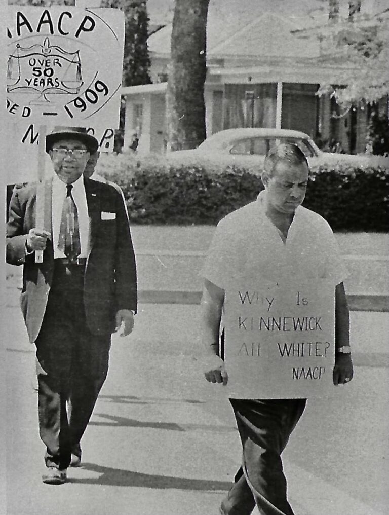 NAACP demostration in Kennewick during segregation times.