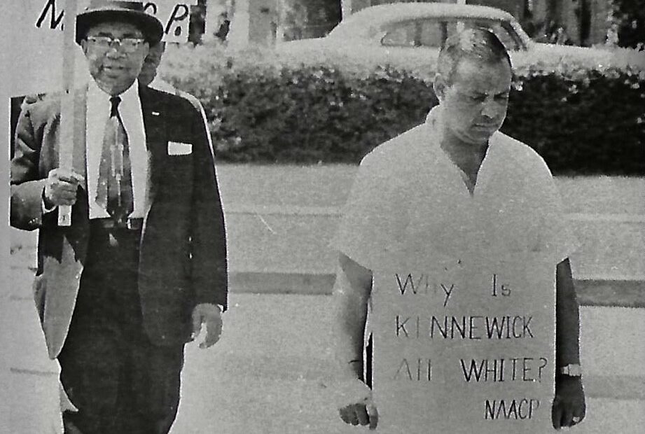 NAACP demostration in Kennewick during segregation times.