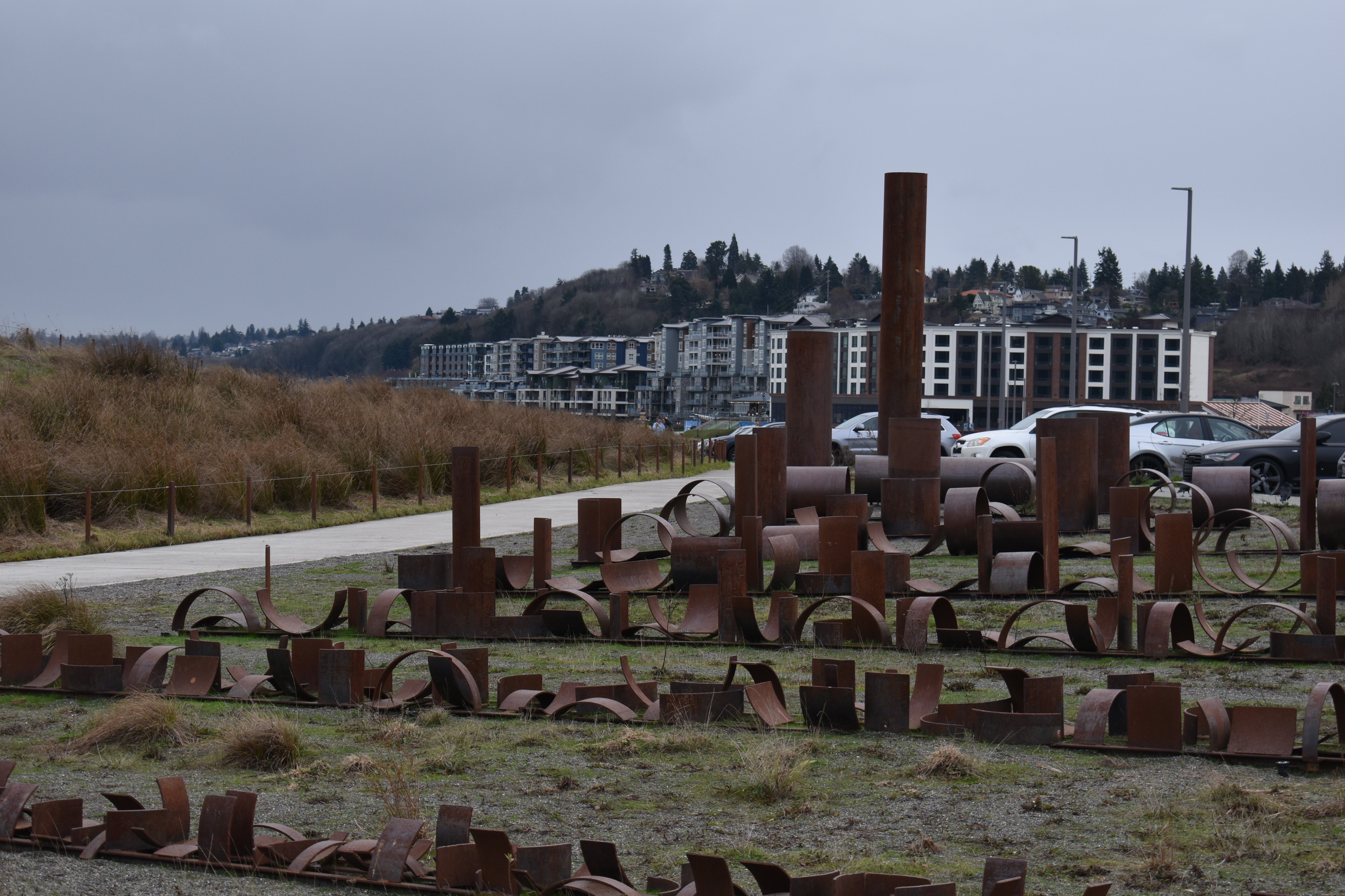 Adam Kuby's art installation, Alluvion, in Dune Peninsula. Photo by Lauren Gallup.