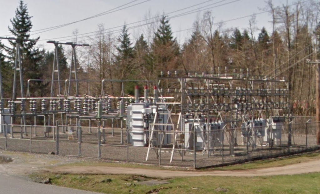 Electrical substation image courtesy of the Pierce County sheriff department's blotter.