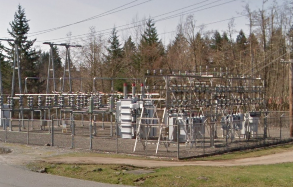 Electrical substation image courtesy of the Pierce County sheriff department's blotter.