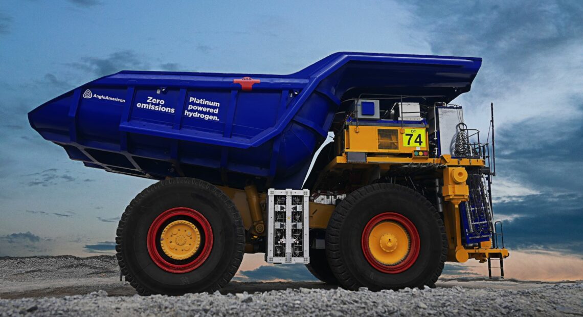A hydrogen powered haul truck, the largest emissions free vehicle in the world, will soon be demonstrated on an old mining site in Lewis County. Image credit of Anglo American / First Mode