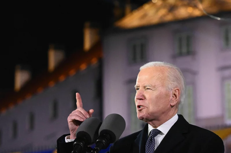 President Biden delivers a speech in Warsaw, Poland, on Tuesday
