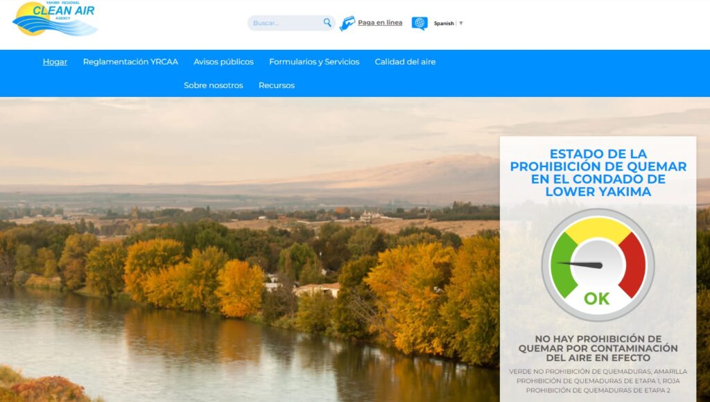 Yakima Regional Clean Air Agency website